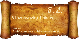 Blazsovszky Laborc névjegykártya